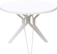 Обеденный стол Millwood Ванкувер Л D90x75 (белый/металл белый) - 