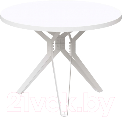 Обеденный стол Millwood Ванкувер Л D100x75 (белый/металл белый)