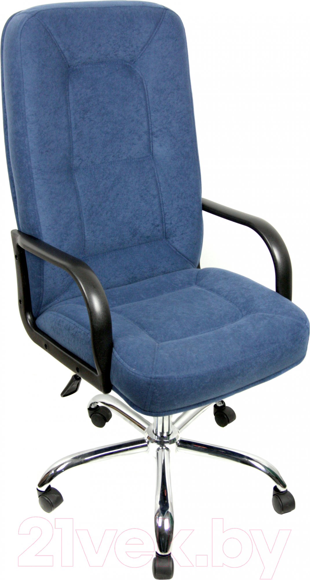 Кресло офисное Деловая обстановка Пилот Стандарт флок (синий)