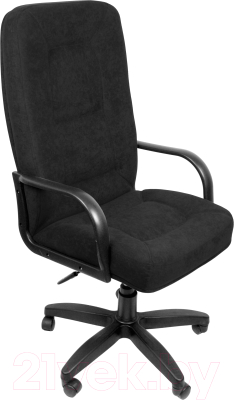 Кресло офисное Деловая обстановка Пилот стандарт флок (микрофибра/черный)