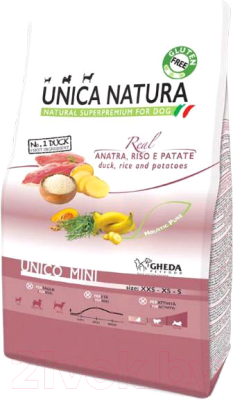 Сухой корм для собак Unica Natura Mini утка, рис, картофель (800г)