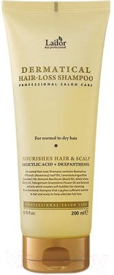 Шампунь для волос La'dor Dermatical Hair Loss Shampoo Бессульфатный (200мл)