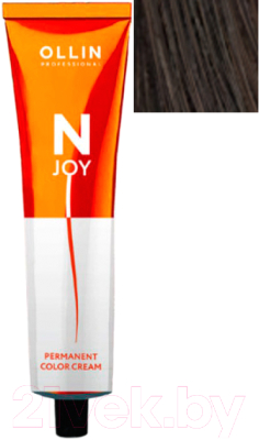 Крем-краска для волос Ollin Professional N-Joy перманентная 4/0 (100мл, шатен)