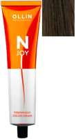 Крем-краска для волос Ollin Professional N-Joy перманентная 4/13 (100мл, шатен пепельно-золотистый) - 