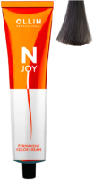Крем-краска для волос Ollin Professional N-Joy перманентная 4/71 (100мл, шатен коричнево-пепельный) - 