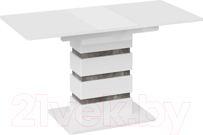 Обеденный стол ТриЯ Мадейра тип 1 (белый глянец/ателье темный)