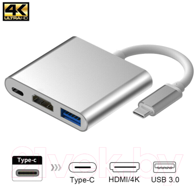 Адаптер ORIENT USB-C - HDMI USB 3.2 Gen1 Type-A USB 3.2 Gen1 Type-C / C028