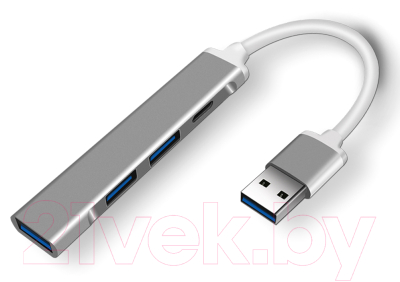 USB-хаб ORIENT CU-324 (серебристый)