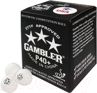 Набор мячей для настольного тенниса Gambler P40+ / GP40B36 (36шт)