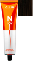 Крем-краска для волос Ollin Professional N-Joy перманентная 5/77 (100мл, светлый шатен интенсивный коричневый) - 