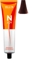 Крем-краска для волос Ollin Professional N-Joy перманентная 6/65 (100мл, темно-русый красно-махагоновый) - 