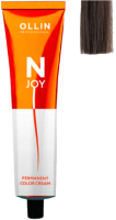 Крем-краска для волос Ollin Professional N-Joy перманентная 7/17 (100мл, русый пепельно-коричневый) - 