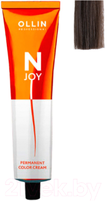 Крем-краска для волос Ollin Professional N-Joy перманентная 7/17 (100мл, русый пепельно-коричневый)