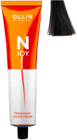 Крем-краска для волос Ollin Professional N-Joy перманентная 3/0 (100мл, темный шатен) - 