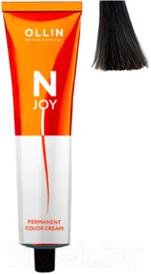 Крем-краска для волос Ollin Professional N-Joy перманентная 3/0 (100мл, темный шатен)