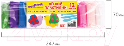 Изображение товара Пластилин легкий Юнландия 105905 (12цв)