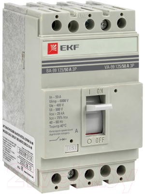 Выключатель автоматический EKF PROxima ВА-99 125/50А 3P 25кА / mccb99-125-50