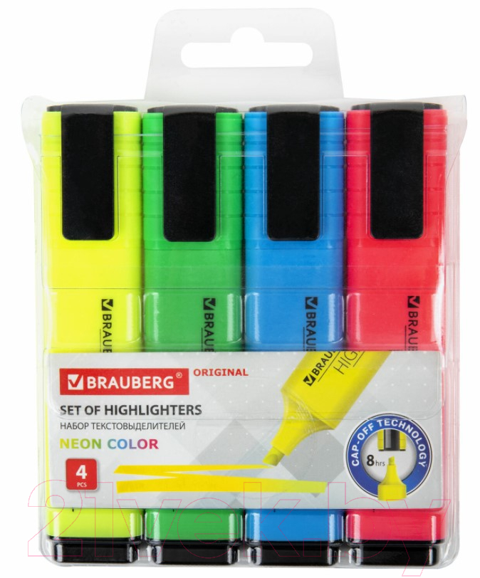 Набор маркеров Brauberg Original Neon / 152215 (4цв)