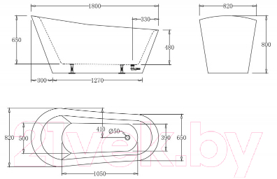 Ванна акриловая BelBagno BB63-1800-W0