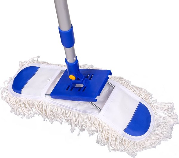 Швабра-моп OfficeClean Professional (алюминиевая ручка 75-130см, насадка моп хлопок карманы 40см)