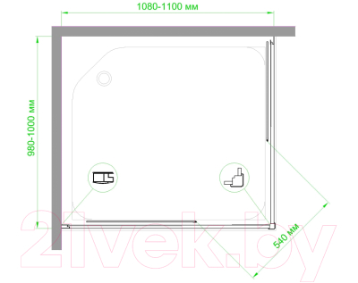 Душевой уголок Royal Bath 110x100x185 / RB1110HPD-C-BL