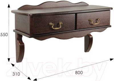 Консольный столик Мебелик Берже 20 (темно-коричневый)