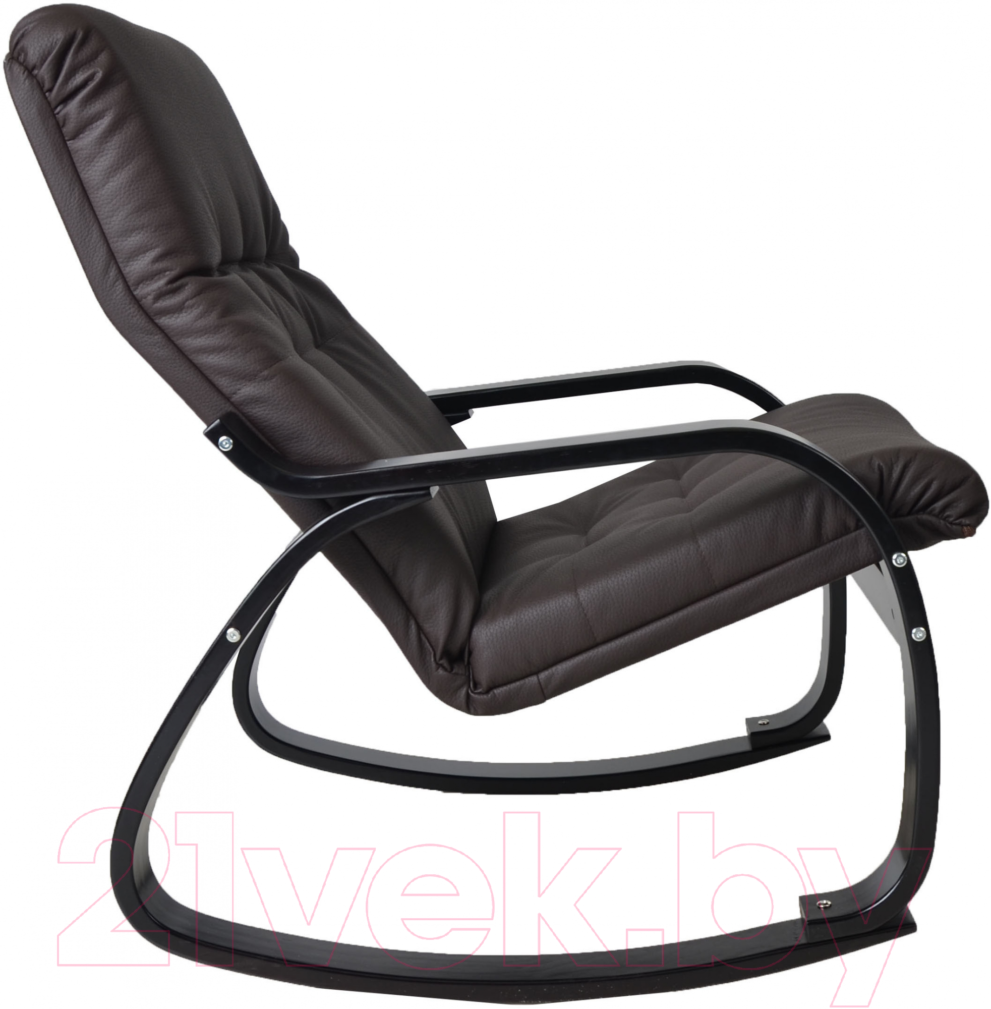 Кресло-качалка Мебелик Сайма (экокожа шоколад/каркас венге структура)