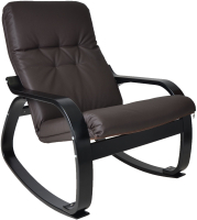 Кресло-качалка Мебелик Сайма (экокожа шоколад/каркас венге структура) - 