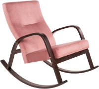 Кресло-качалка Мебелик Ирса (пудровый/каркас венге структура) - 