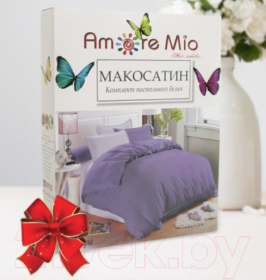 Комплект постельного белья Amore Mio Мако-сатин Allegra Микрофибра Евро / 22265 (сиреневый/фиолетовый)