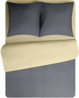 Комплект постельного белья Amore Mio Мако-сатин Alexander Микрофибра Евро / 22280 (серый/бежевый) - 