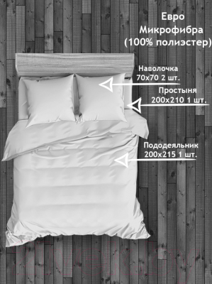 Комплект постельного белья Amore Mio Мако-сатин Asterisk Микрофибра Евро / 93866 (синий)