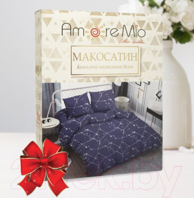 Комплект постельного белья Amore Mio Мако-сатин Asterisk Микрофибра Евро / 93866 (синий)