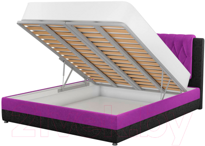 Двуспальная кровать Mebelico Камилла 18 / 59554 (микровельвет, фиолетовый/черный)