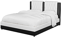 Двуспальная кровать Mebelico Камилла 18 / 59558 (экокожа, белый/черный) - 