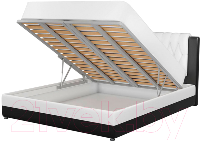 Двуспальная кровать Mebelico Камилла 18 / 59558 (экокожа, белый/черный)