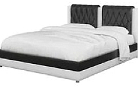Двуспальная кровать Mebelico Камилла 18 / 59965 (экокожа, черный/белый) - 