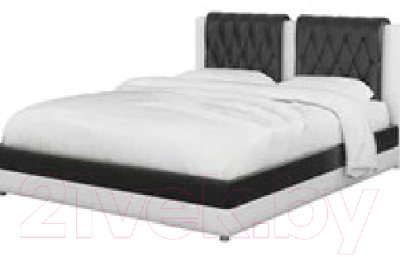 Двуспальная кровать Mebelico Камилла 18 / 59965 (экокожа, черный/белый)