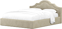 Двуспальная кровать Mebelico Афина 19 / 58847 (микровельвет, бежевый) - 