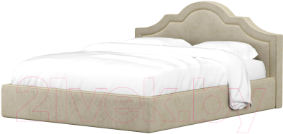 Двуспальная кровать Mebelico Афина 19 / 58847 (микровельвет, бежевый)