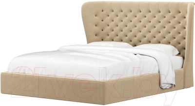 Двуспальная кровать Mebelico Далия 20 / 59006 (микровельвет, бежевый)