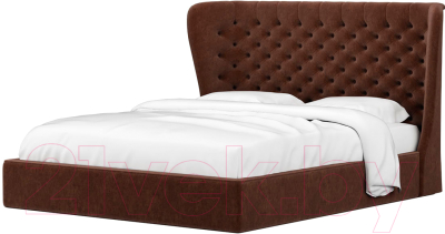 Двуспальная кровать Mebelico Далия 20 / 59007 (микровельвет, коричневый)