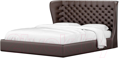 Двуспальная кровать Mebelico Далия 20 / 59004 (экокожа, коричневый)