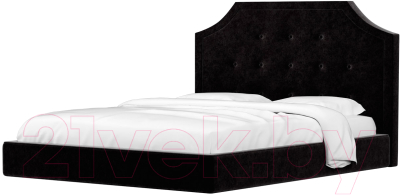 Двуспальная кровать Mebelico Кантри 21 / 59023 (микровельвет, черный)