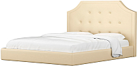 Двуспальная кровать Mebelico Кантри 21 / 59017 (экокожа, бежевый) - 