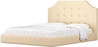 Двуспальная кровать Mebelico Кантри 21 / 59017 (экокожа, бежевый)