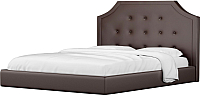 Двуспальная кровать Mebelico Кантри 21 / 59018 (экокожа, коричневый) - 
