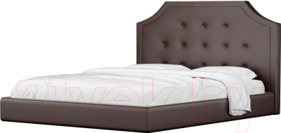 Двуспальная кровать Mebelico Кантри 21 / 59018 (экокожа, коричневый)
