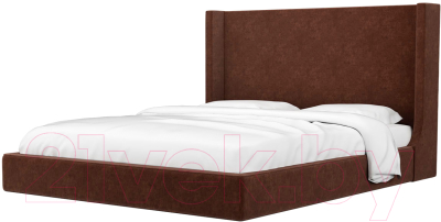 Двуспальная кровать Mebelico Ларго 23 / 59014 (микровельвет, коричневый)