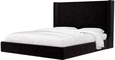 Двуспальная кровать Mebelico Ларго 23 / 59016 (микровельвет, черный)